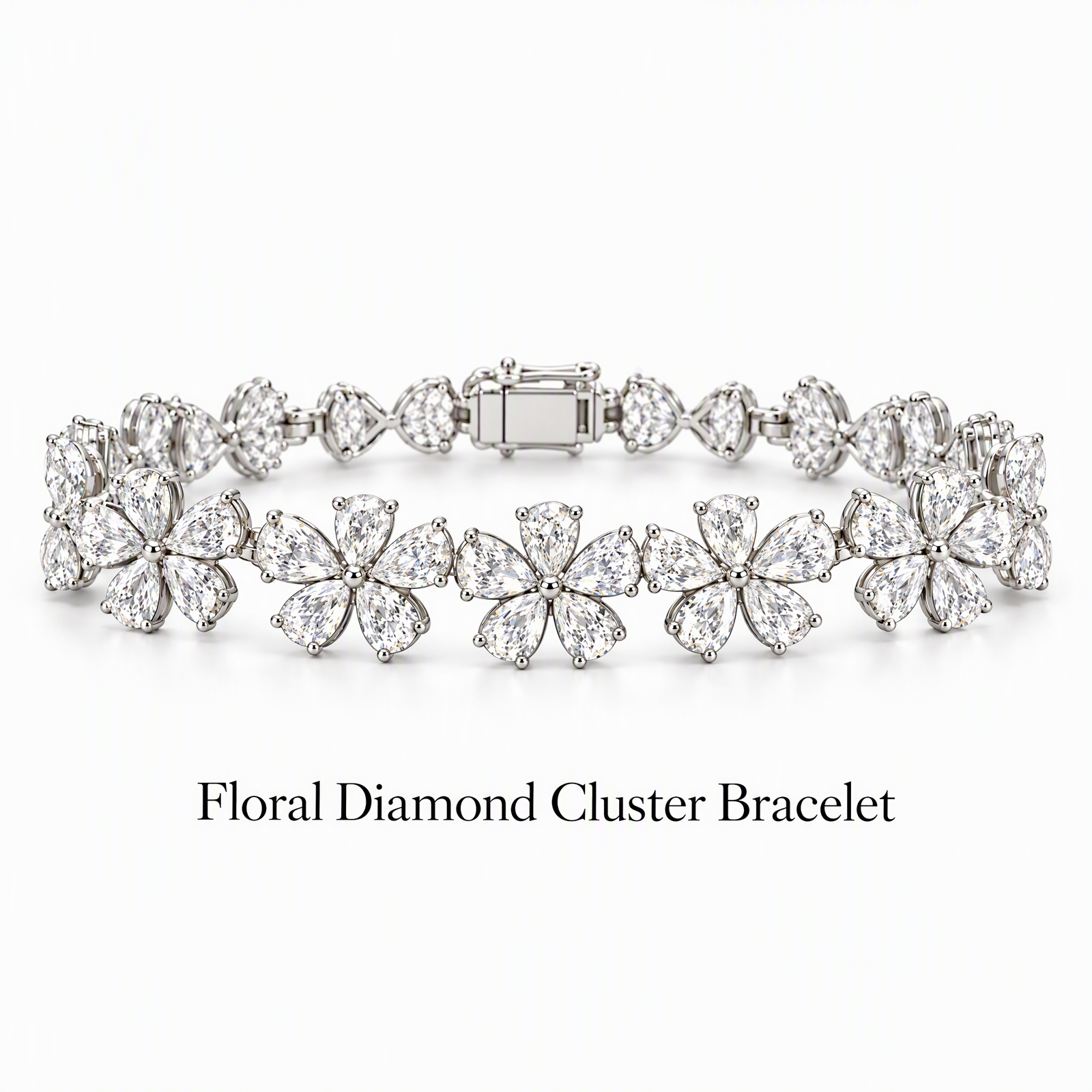 Floral Lab Diamond Cluster Bracelet